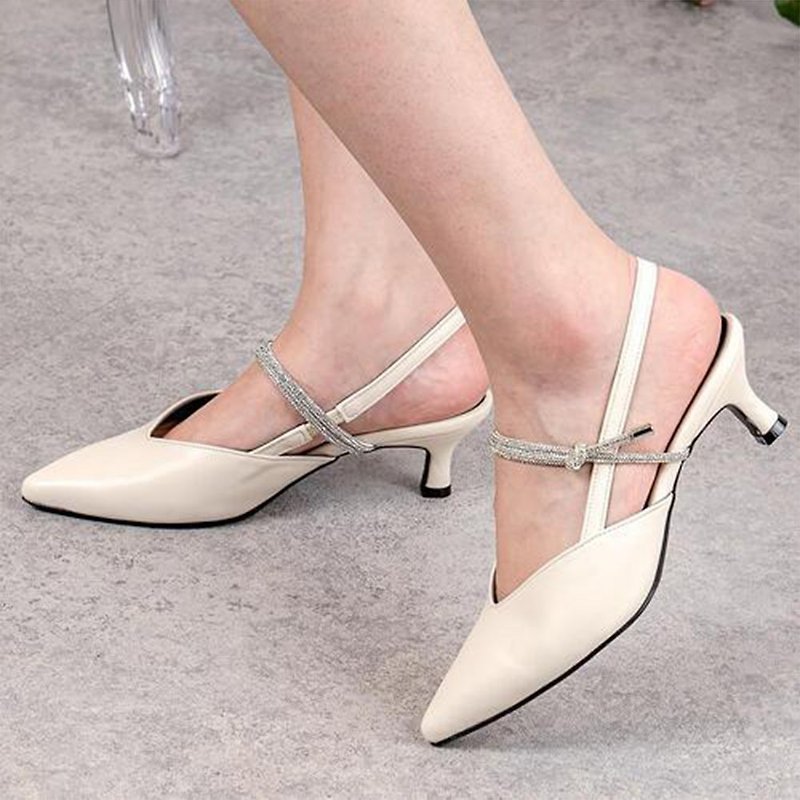 PRE-ORDER SPUR Gleam maryjane slingback SS8035 IVORY - Women's Leather Shoes - Other Materials 
