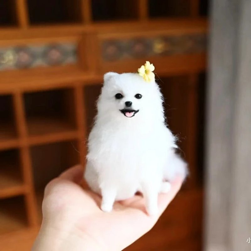 客製化逼真犬 羊毛氈 博美犬 寵物 娃娃 定製 手工 狗狗猫咪 135 - 貓/狗玩具 - 羊毛 多色