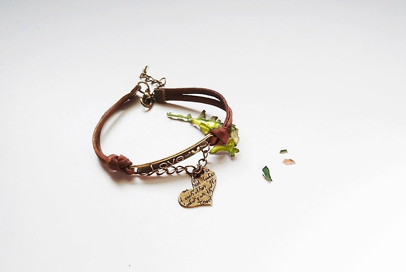 Eternal love-LOVE leather cord bracelet - Bracelets - Genuine Leather 