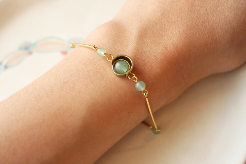 Whirling Cobalt green - bracelet - Bracelets - Copper & Brass Green