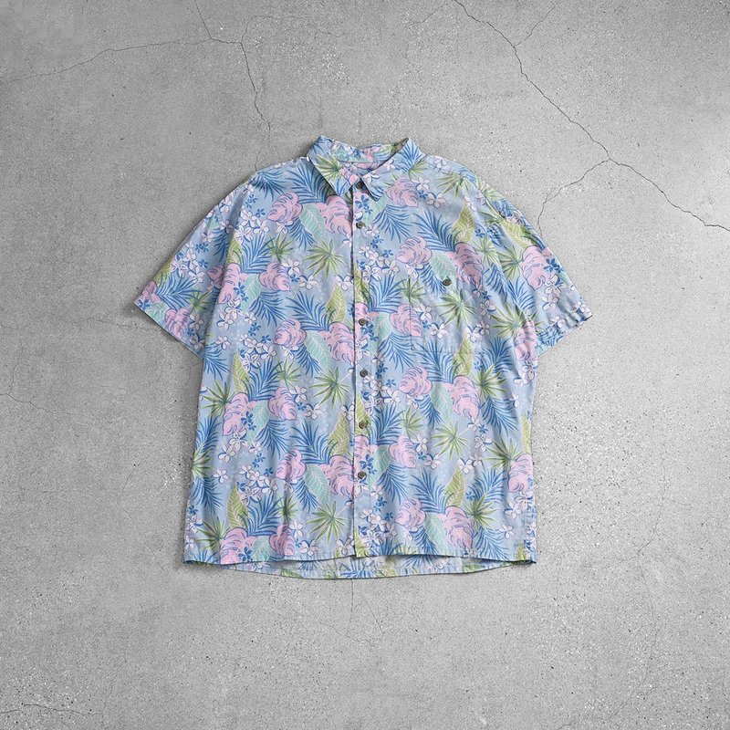 Aloha Shirts 夏威夷衫 / 古著花襯衫、夏季古著襯衫、保齡球襯衫 - 男襯衫/休閒襯衫 - 其他材質 藍色