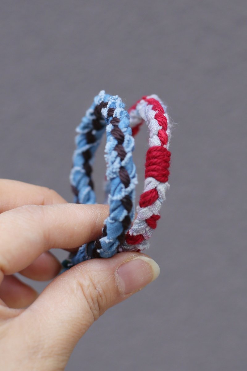 NO.8 Original & Plant-Dyed Bracelet | Cotton Bracelet | Handmade Weaving | Artistic Natural | Couple's Style - สร้อยข้อมือ - ผ้าฝ้าย/ผ้าลินิน หลากหลายสี