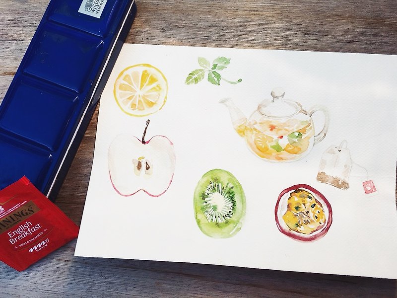 experience activities. Watercolor Rendering / Summer Limited / Cool Fruit Tea / Beginner_Hazel - Illustration, Painting & Calligraphy - Paper 