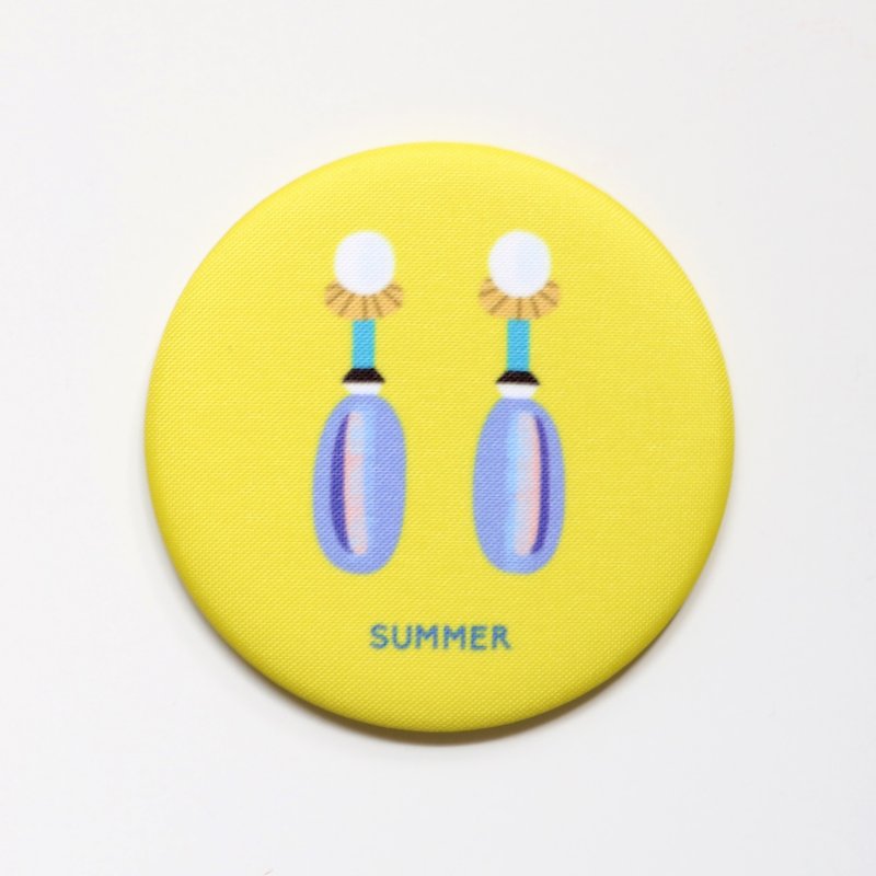 [mirror -earrings:yellow] コンパクトミラー - 彩妝刷具/鏡子/梳子 - 其他材質 黃色