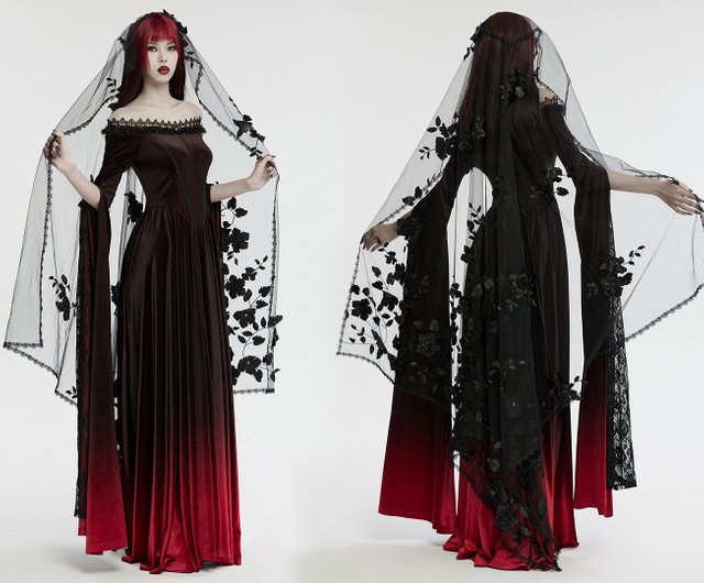 【国内発送・関税込】ハロウィン★アメリカン・ゴシック ゴシックゴーストフラワーブッシュ入社式ベール/ベール
