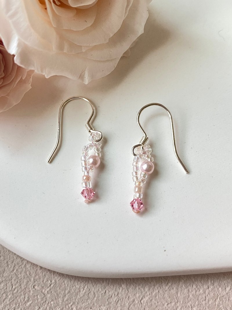 【Kimiko handmade jewelry】Romantic Lace Dream Earrings Type A - ต่างหู - ไข่มุก สึชมพู