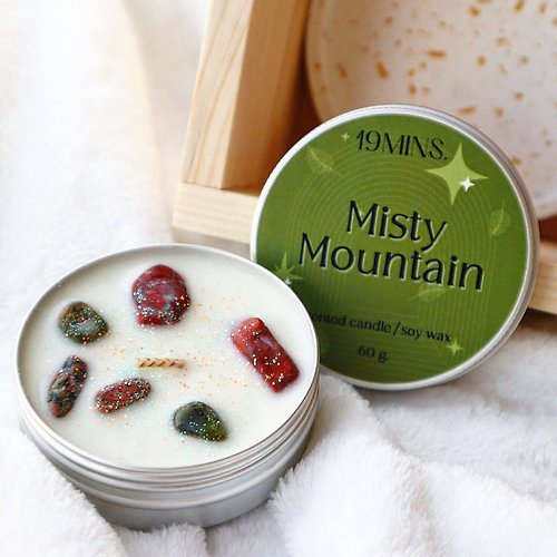19mins Scented candle, Misty Mountain scent, compact (made from 100% soy wax)
