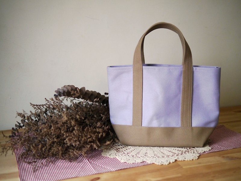 經典托特包 Msize(短帶) lavender x milktea -薰衣草x奶茶- - 側背包/斜背包 - 其他材質 紫色
