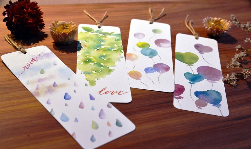 Four hand-painted watercolor bookmarks-special offer 100 yuan! - ที่คั่นหนังสือ - กระดาษ 