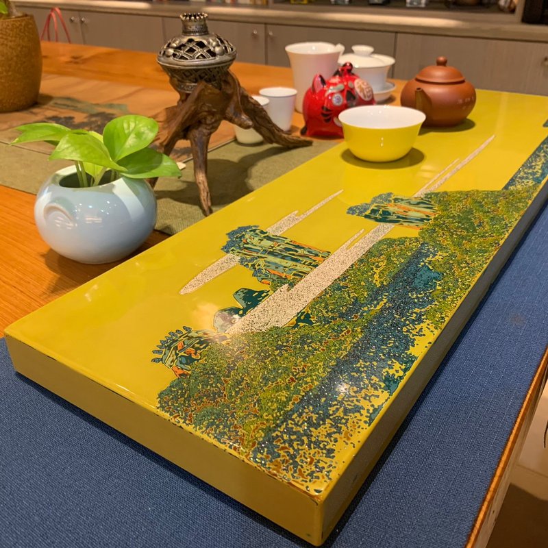 武夷風情日式漆板(黃綠) - 擺飾/家飾品 - 木頭 黃色