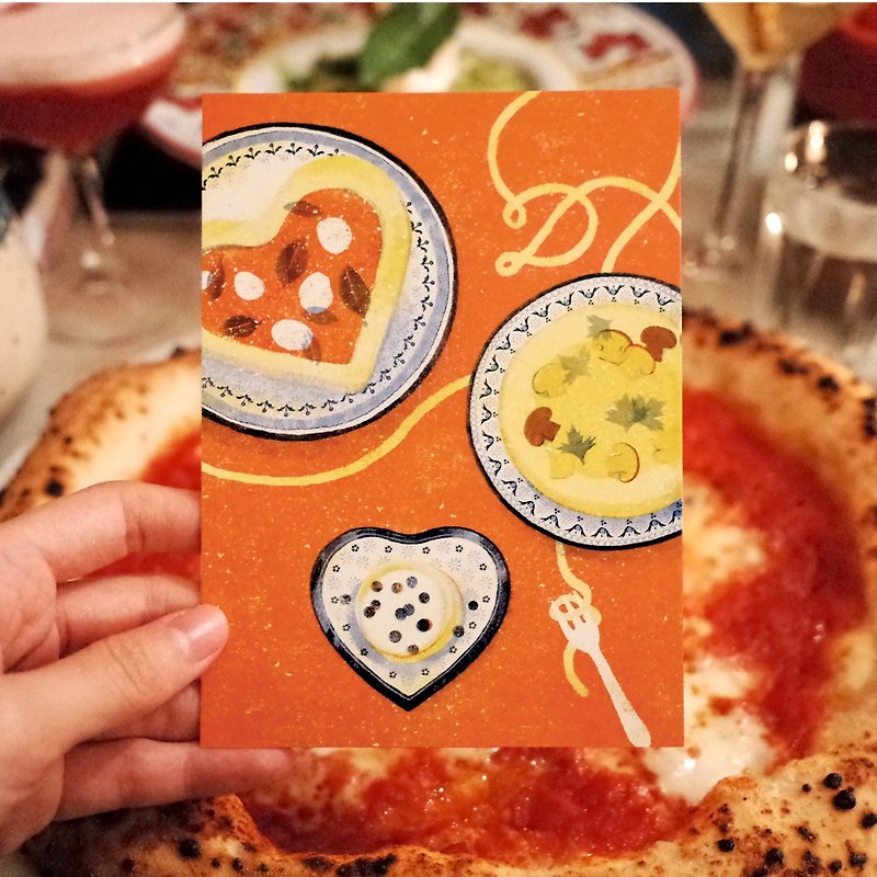 EEE Pizza Magic Postcard - การ์ด/โปสการ์ด - กระดาษ สีส้ม