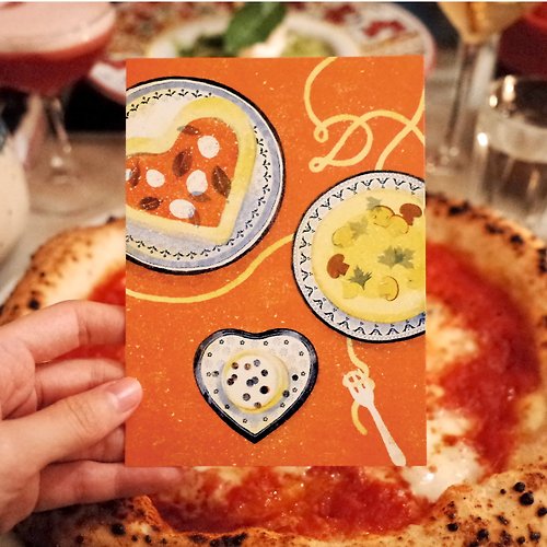D_D GOODS EEE 怦然心動的披薩魔法 明信片