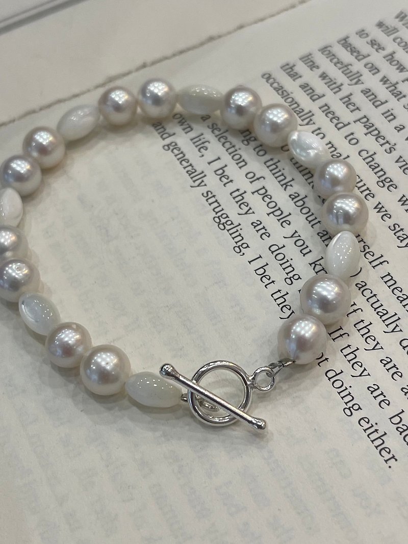[Bracelet] White Pearl Mother-of-Pearl Bracelet - Mother's Day/Graduation Gift/Valentine's Day Gift - Bracelets - Pearl White