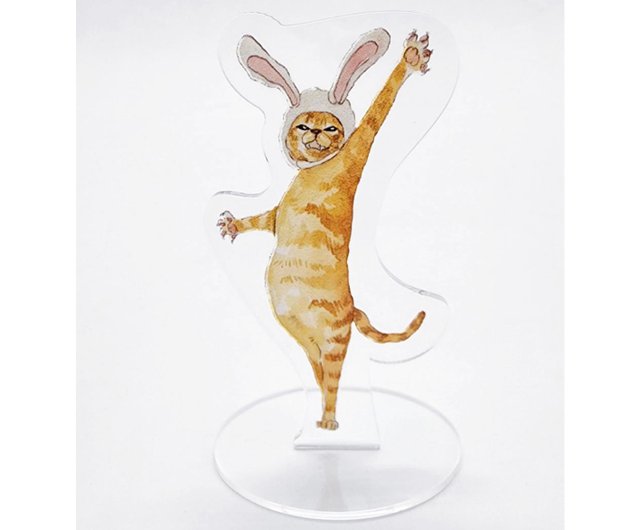 猫　キャットラビット　カラフル　アクリル画 猫 キャットラビット カラフル アクリル画