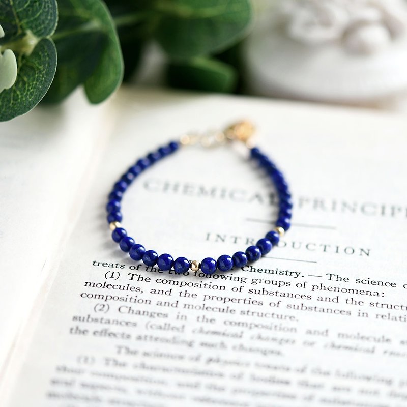 5A rank lapis lazuli bracelet Good luck Successful luck UP! December birthstone - สร้อยข้อมือ - เครื่องประดับพลอย สีน้ำเงิน