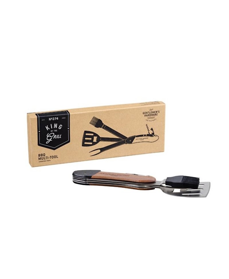 Stainless Steel 5-in-1 spatula tool set for British Gentleman's Hardware BBQ barbecue camping - อื่นๆ - โลหะ สีเทา