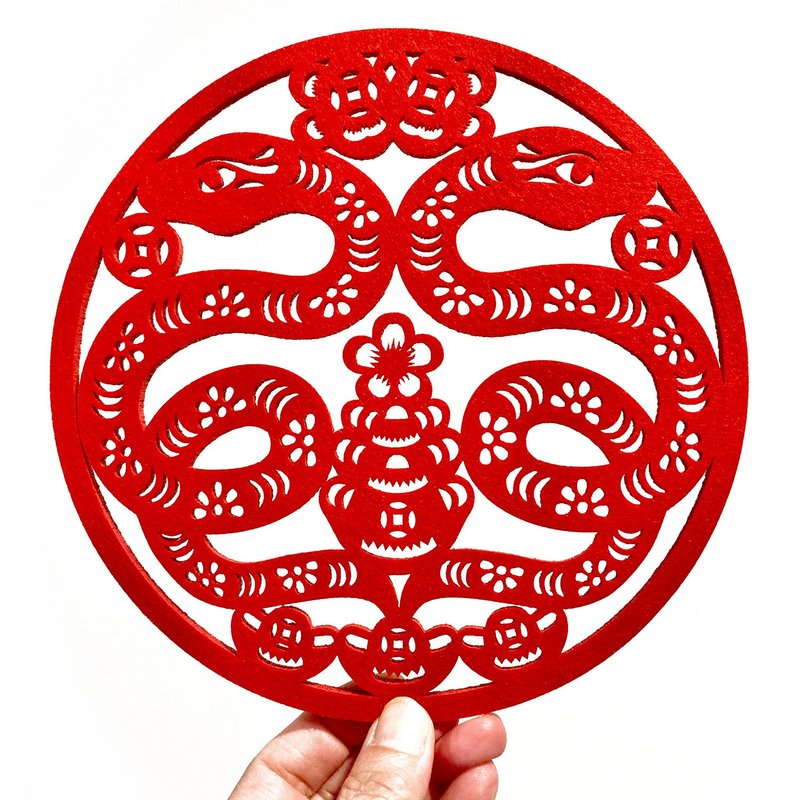 Fortune Snake New Year Decorations - ถุงอั่งเปา/ตุ้ยเลี้ยง - เส้นใยสังเคราะห์ สีแดง