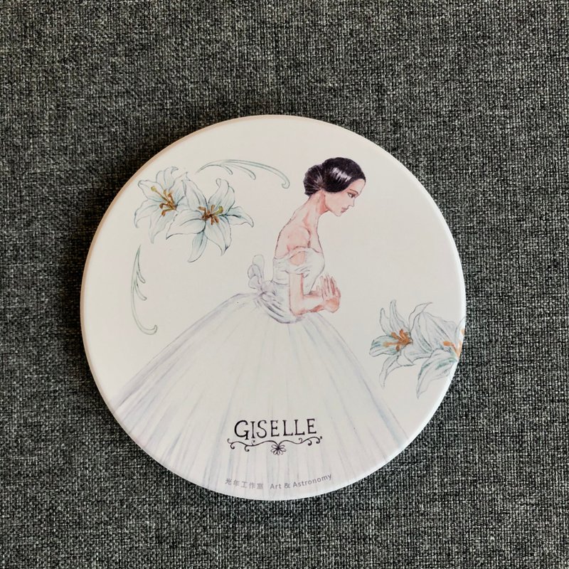 Giselle - 芭蕾舞劇吉賽兒 陶瓷杯墊 - 杯墊 - 陶 白色