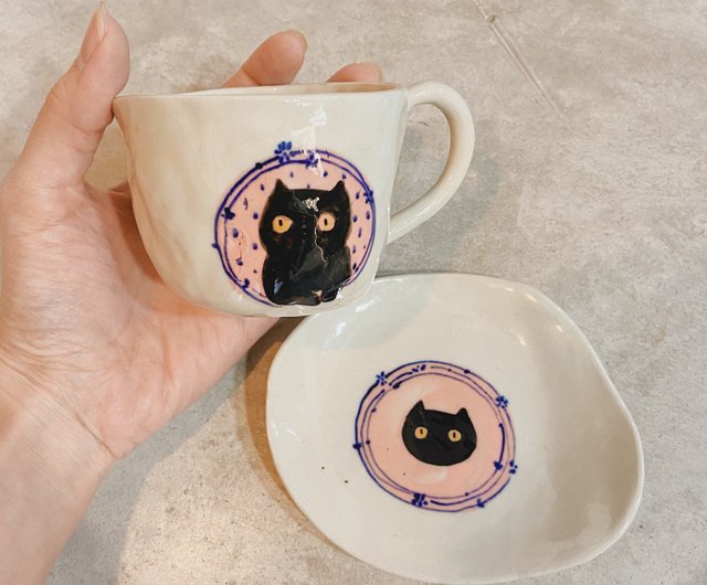 Handmade Cat design Coffee mug