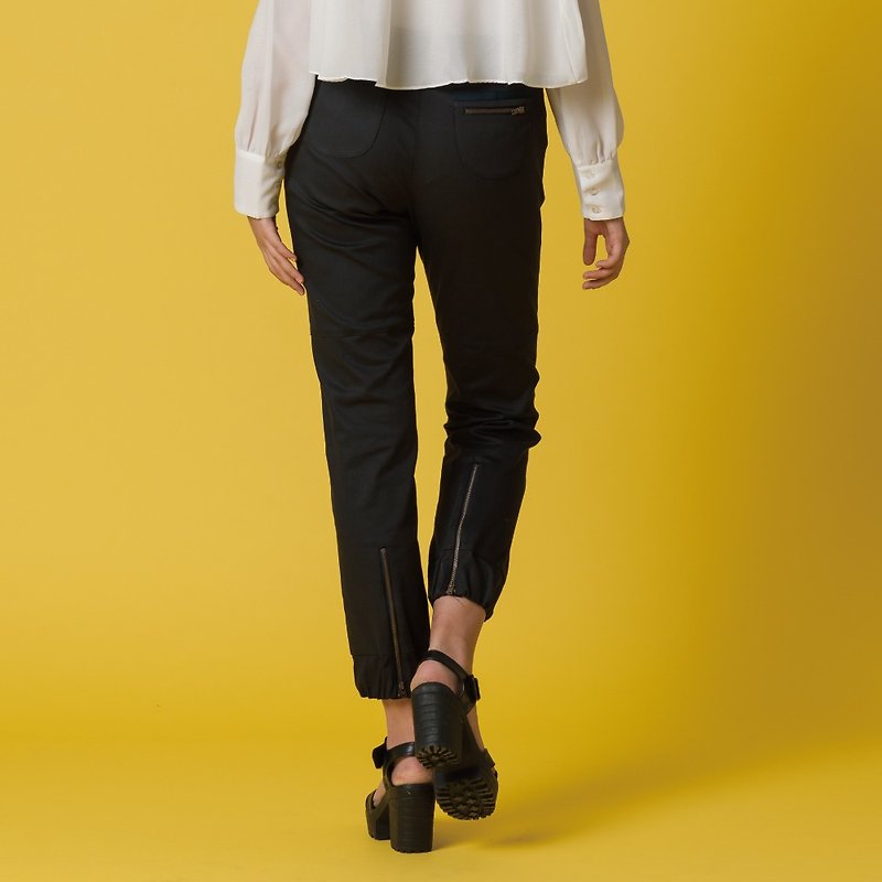 Transformed front fold trousers (black slimmed pants) 16S - กางเกงขายาว - เส้นใยสังเคราะห์ หลากหลายสี