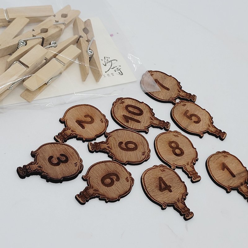 Baby digital clip 1-10/clips/wood clips/stationery goods/data label clips - Other - Wood 