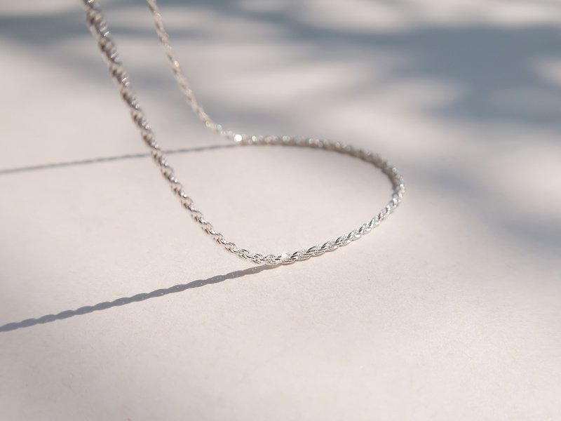 925 sterling silver honey twist necklace clavicle chain neck chain short chain long chain free gift packaging - สร้อยคอ - เงินแท้ ขาว