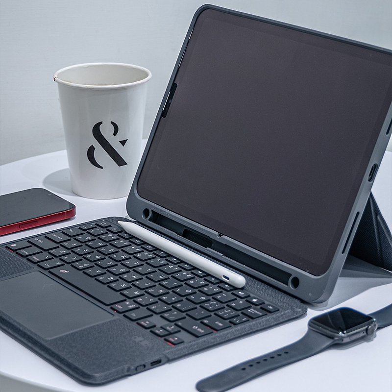 【eiP】Magnetix 磁吸可拆式 iPad鍵盤+保護套 適用Apple iPad - 其他 - 聚酯纖維 白色