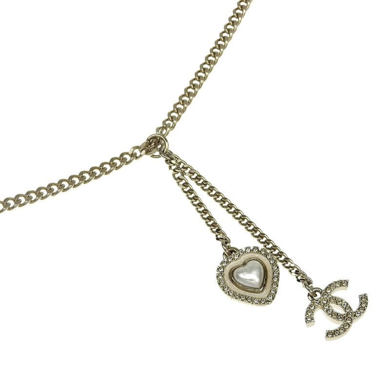 【日本直送】シャネル CHANEL ハート ココマーク ネックレス 金属製×ラインストーン シルバー C24 A ハート 約19.1g レディース【中古】 - 項鍊 - 其他金屬 銀色