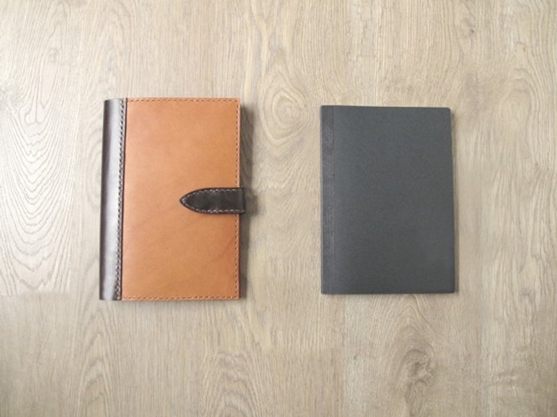 Color free match x leather pocket book x notebook - สมุดบันทึก/สมุดปฏิทิน - หนังแท้ สีส้ม