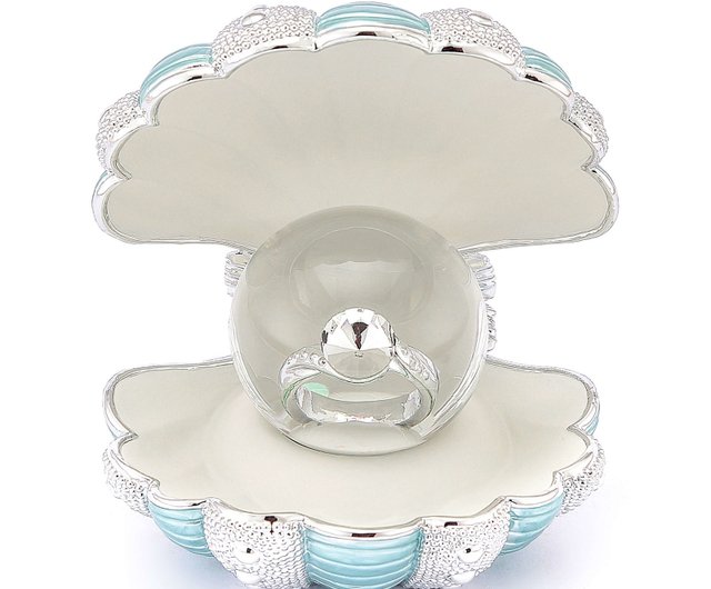 スターダイヤモンドシェルリング（ティファニーブルー）クリスタル