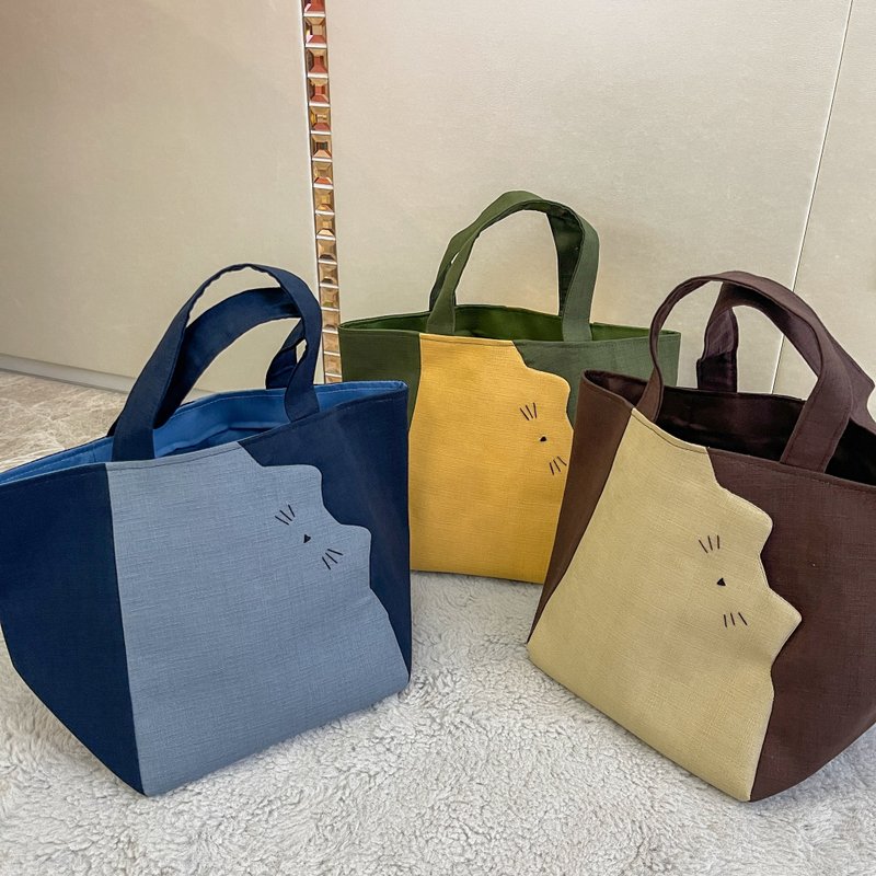 躲貓貓手提袋/6色可選 - 手提包/手提袋 - 棉．麻 多色