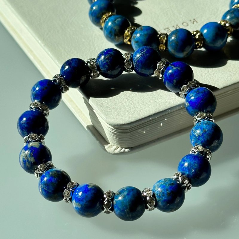 [Yunshuijian] Lapis Lazuli Silver Bracelet Calmness, Rationality, Focus and Concentration [Sagittarius and Capricorn December] - Bracelets - Semi-Precious Stones Blue