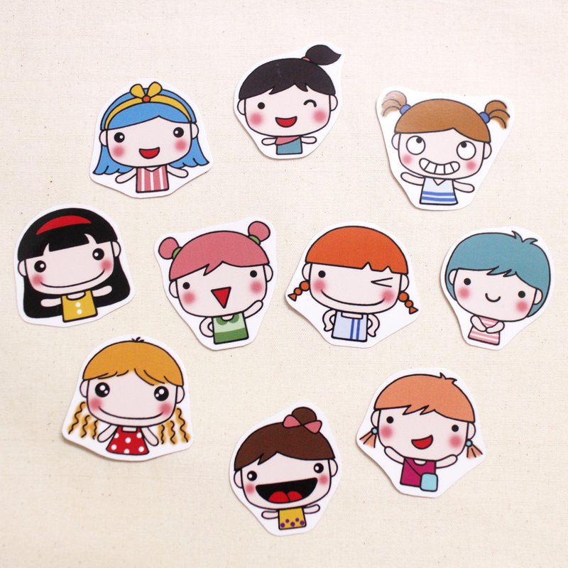 Waterproof Sticker Set_Little Girl Series (10 sheets in full set) - สติกเกอร์ - วัสดุกันนำ้ 