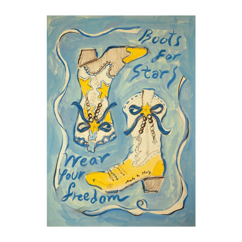 Vintage boots for star (Poster&Card) - Posters - Paper Blue