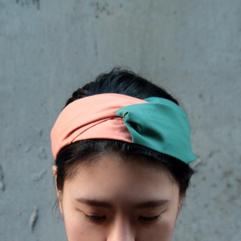 Blossom/contrast color/Taiwan handmade crisscross elastic hairband - Headbands - Cotton & Hemp Red