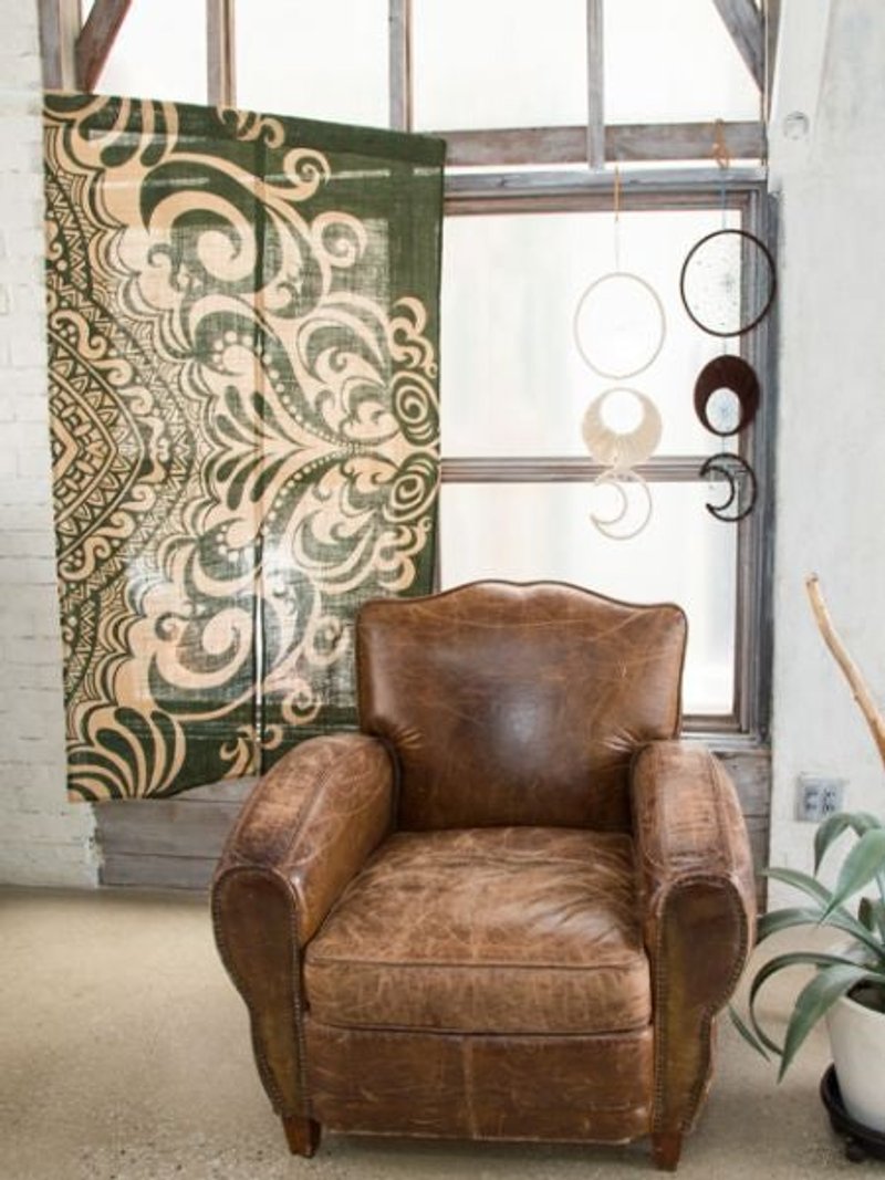 Tribal Pattern Jute NOREN Slit Curtain - 門簾/門牌 - 其他材質 