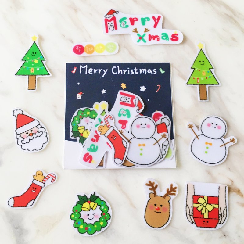 Merry Christmas/transparent sticker - สติกเกอร์ - กระดาษ สีแดง