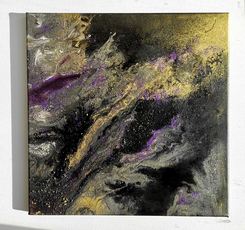 Abstract Painting Space Original Art on Canvas 40x40 cm. - 海報/掛畫/掛布 - 棉．麻 