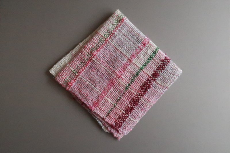 Handkerchief48, Cotton Linen Silk, hand woven ,Dream - ผ้าเช็ดหน้า - ผ้าฝ้าย/ผ้าลินิน สีม่วง