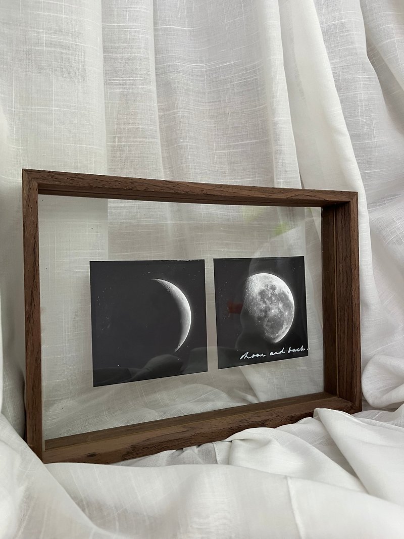 Moon frame two pictures customized - Items for Display - Wood Transparent