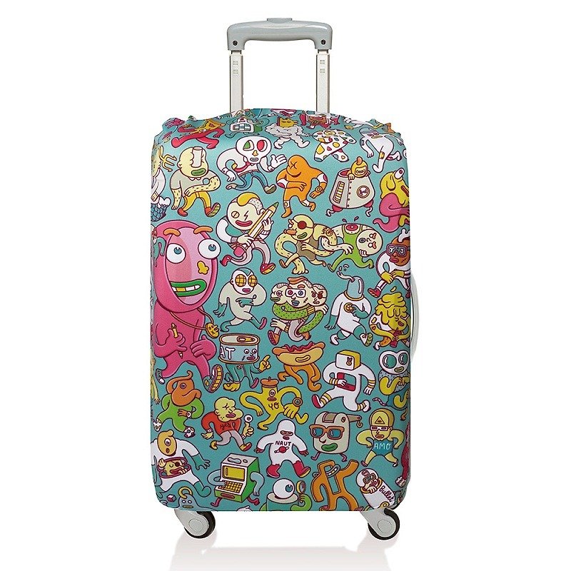 LOQI suitcase jacket/comic LMBRFO [M size] - กระเป๋าเดินทาง/ผ้าคลุม - กระดาษ สีเขียว