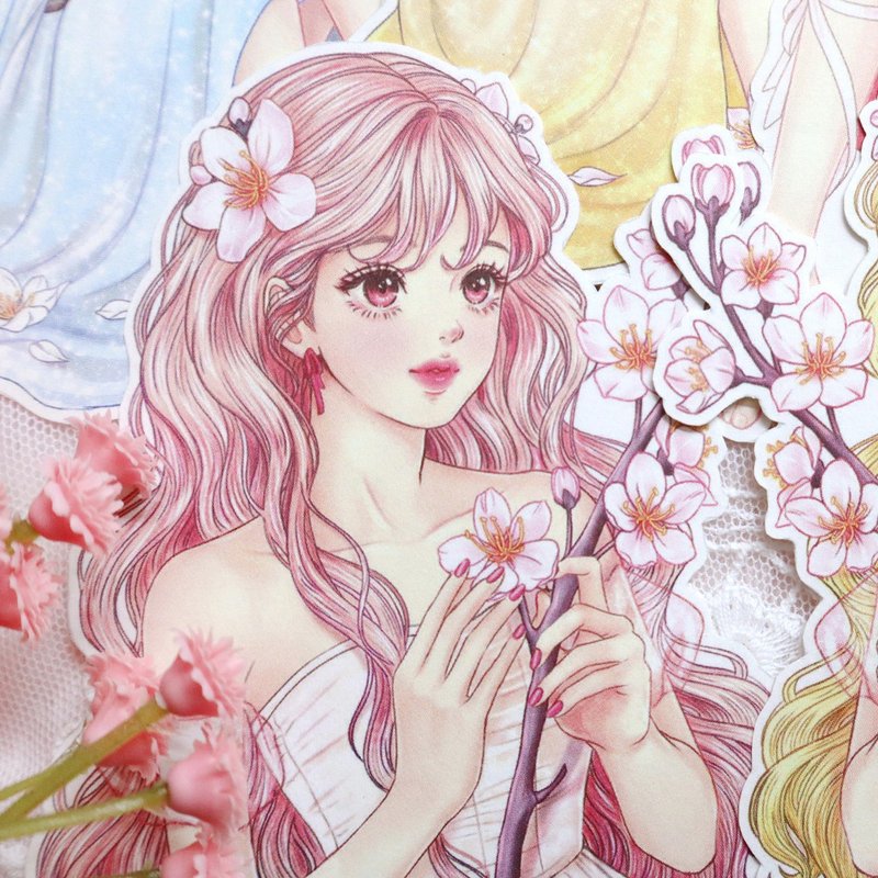 cherry blossom sticker - 貼紙 - 紙 
