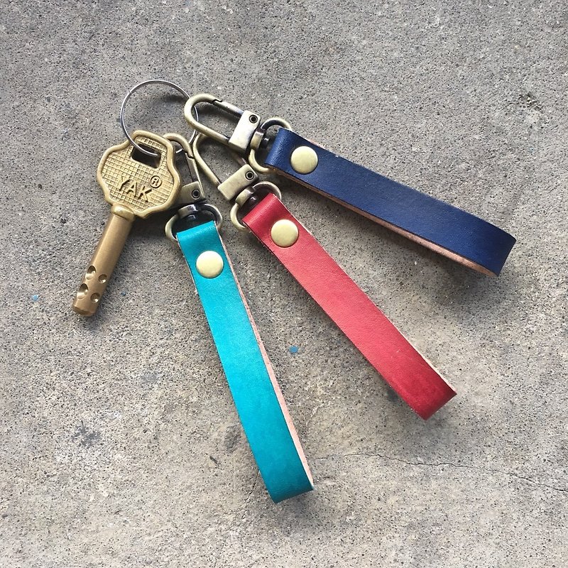 Hand-dyed belt key ring - Keychains - Genuine Leather Multicolor