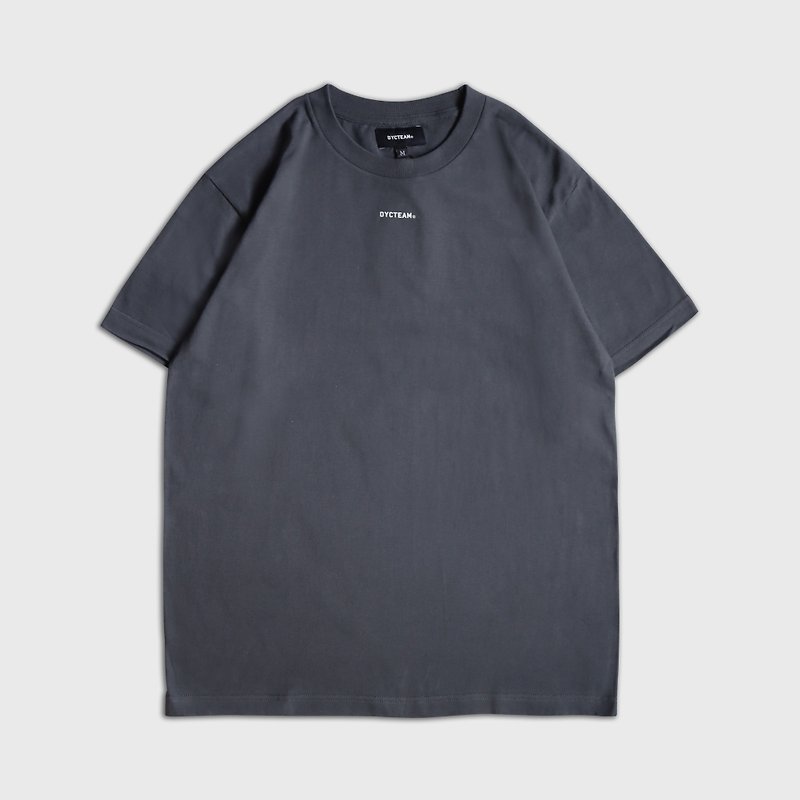 DYCTEAM - heavy cotton logo tee (gray) - 男 T 恤 - 棉．麻 灰色