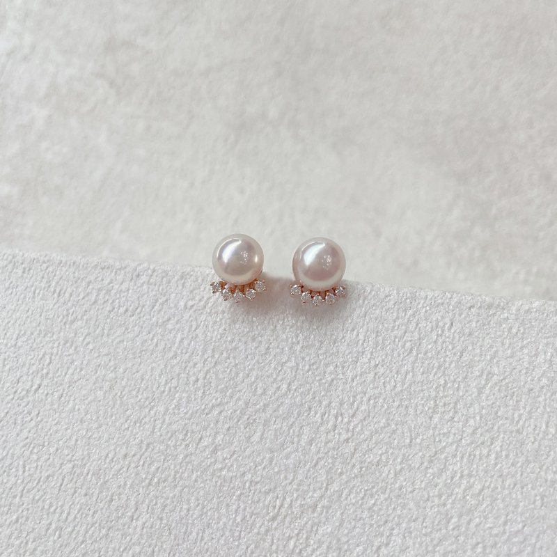 輕奢鑲鑽耳環 - 耳環/耳夾/耳骨夾 - 貴金屬 