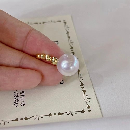 Athena珍珠設計 天然淡水珍珠 S925銀14K注金 戒指