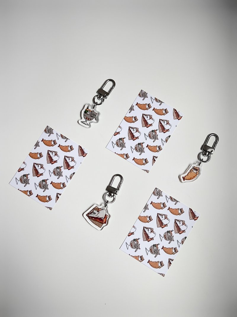 【Fluffy Meow - 喵星人系列】鑰匙圈 吊飾 Key Chain - 鑰匙圈/鑰匙包 - 壓克力 多色