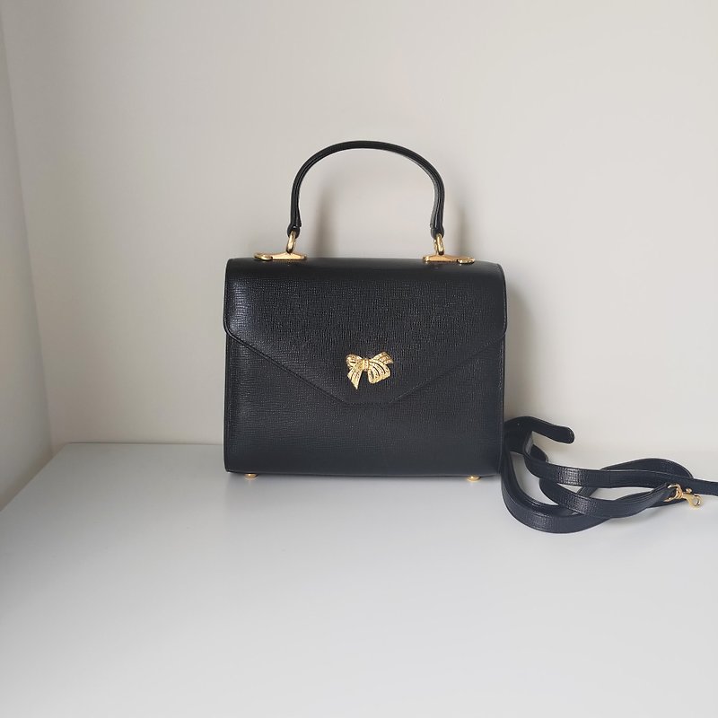 SY Vintage | Japanese Kimijima Ichiro Kimijima hollow bow antique bag - Messenger Bags & Sling Bags - Genuine Leather 