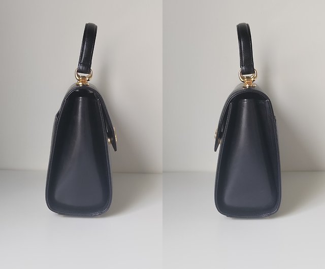 Secondary Bag Vintage] Kimijima Ichiro Kimijima Navy Blue Light Apricot Antique  Bag丨Portable - Shop Imogen Antique Handbags & Totes - Pinkoi