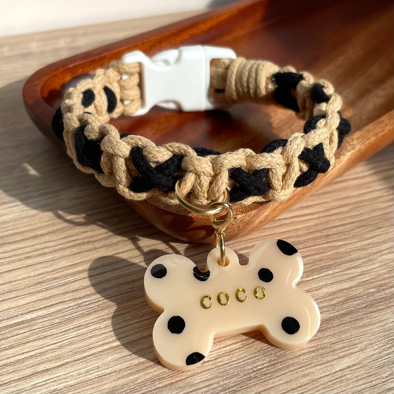 Chacha | Hand-knitted adjustable pet collar - Collars & Leashes - Cotton & Hemp 